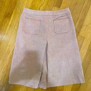 J Crew Red White Cotton Blend A line size 6 skirt